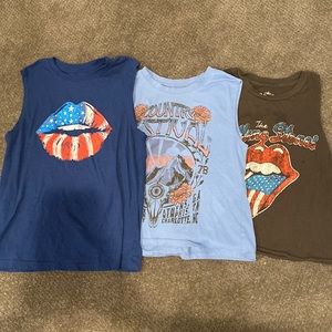 Bundle of Three Graphic Cropped Tank Tops